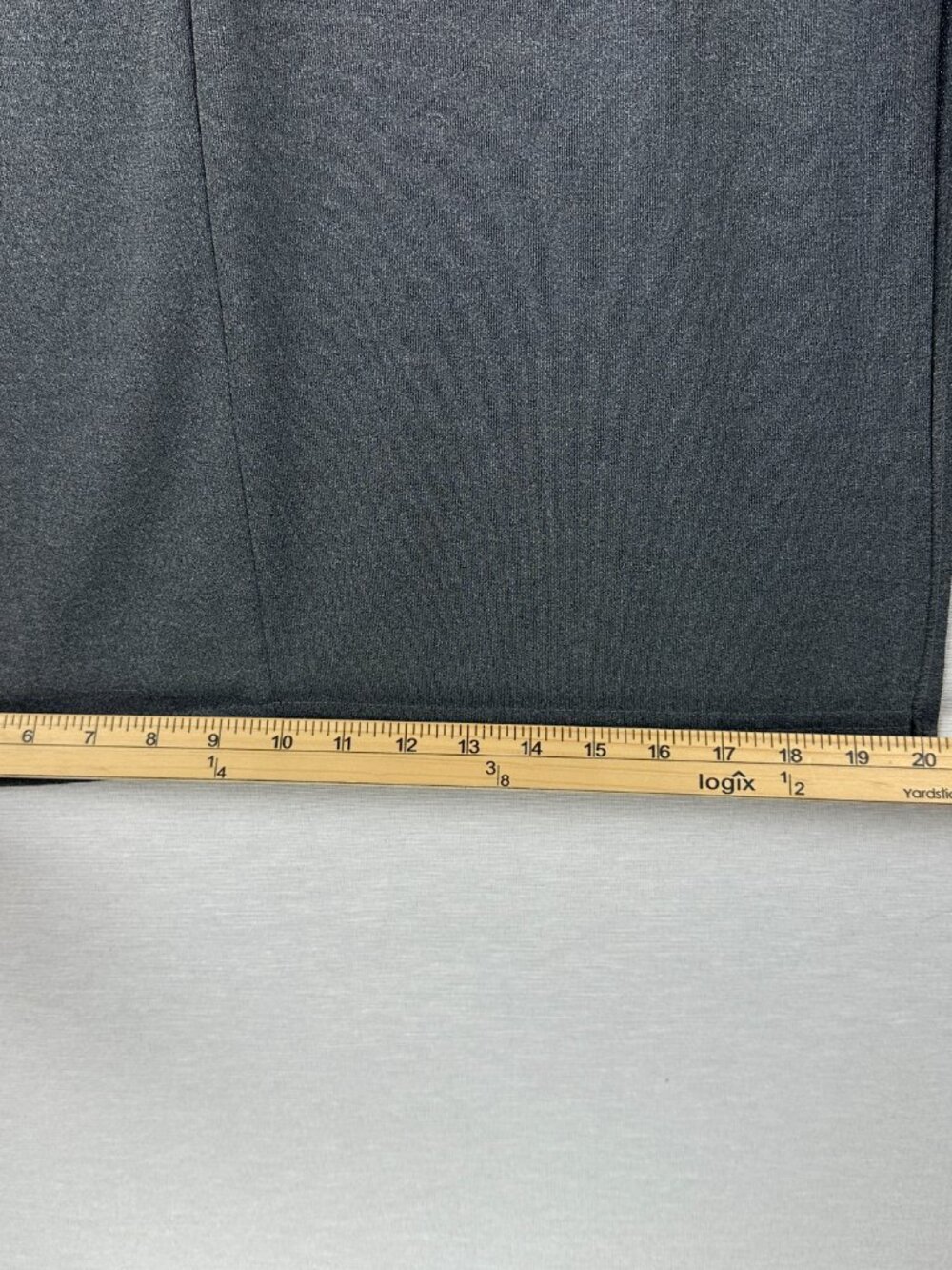 VINTAGE "IN MODA" MAXI SKIRT SOLID GREY STRAIGHT 36" LENGTH SIDES SLITS SIZE 11 - Picture 9 of 11